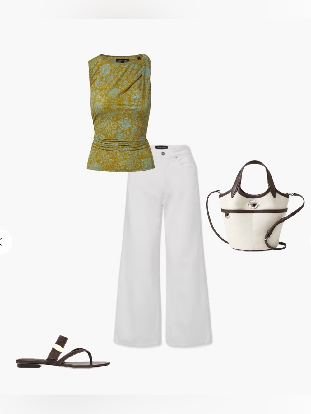 Veronica Beard Taylor Cropped Wide-Leg Jean in White Raw Hem - Picture 12 of 14